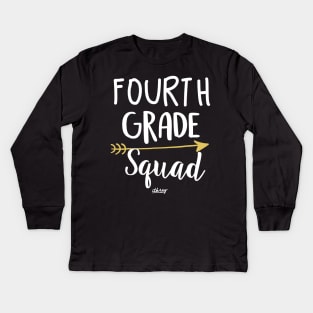 Fourth Grade Squad Teacher Shirt 4th Graders Gift Kids Long Sleeve T-Shirt